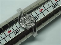 Sterling Silver Diamond Ring (~weight 3.7g)