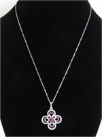 Sterling silver cubic zirconia pendant with chain