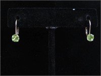 10kt yellow gold 5mm genuine peridot earrings