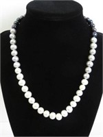 Sterling silver genuine freshwater pearl necklace