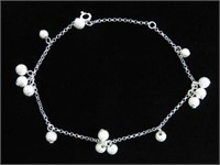 Sterling silver cubic zirconia ball bracelet