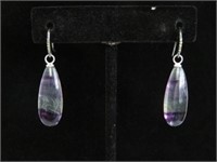 Sterling silver genuine flourite & diamond