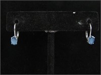 10kt gold 6x4mm genuine sapphire earrings