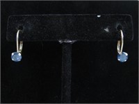 10kt yellow gold 5mm genuine sapphire earrings