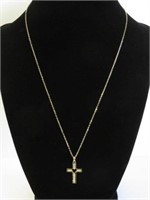 10kt yellow gold cross pendant with sterling