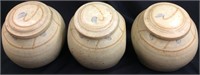 SIGNED POTTERY 3 CANISTER SET