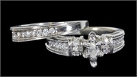 18K White gold marquise cut diamond ring