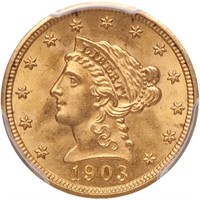$2.50 1903 PCGS MS66 CAC