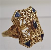 18K Yellow Gold & Sapphire Ring