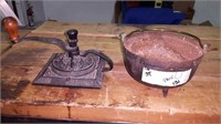 Cast iron coffee grinder and pot