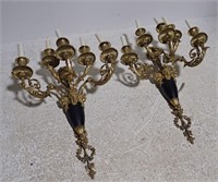 Louis XVI Style Bronze & Patinated Metal Sconces