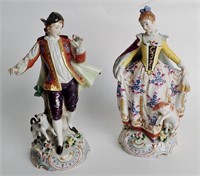 Pair of Sitzendorf German Porcelain Figurines