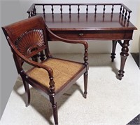 Small Mahogany Gallery Desk and Chair