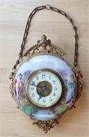 19th C French Hand Painted Pendulum Clock