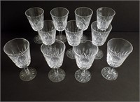 Lismore Waterford Water Goblets, Eleven Glasses