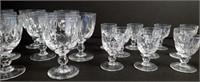 Wine & Cordial Glasses by Royal Brierley, 21 pcs