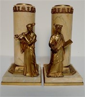 Antique Austrian Bronze Mounted Marble Vases