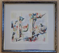 Signed Abstract Still Life Watercolor Painting