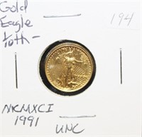 1991 Gold Eagle 1/10 Oz. Gold Coin
