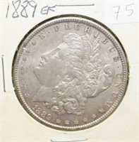 1889 EF Morgan Silver Dollar