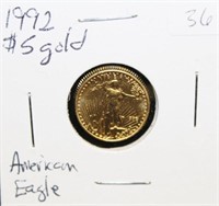 1992 $5 Unc. Gold American Eagle