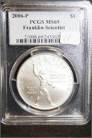 2006-P PCGS MS69 Ben Franklin-Scientist Silver