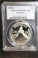 1988-S PCGS PR69DCAM Olympic $1 Silver Dollar