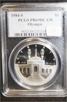 1984-S PCGS PR69DCAM Olympic Silver Dollar Proof