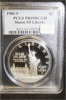1986-S PCGS PR69DCAM Statue of Liberty Silver