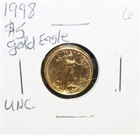 1998 Uncirculated $5 Gold Gold American Eagle