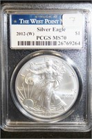 2012-(W) West Point Mint Silver Eagle PCGS MS70