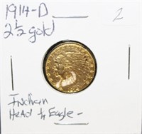 1914 D $2.5 Gold Indian Head Quarter Eagle