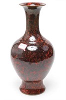 Chinese Qing Mottled Red & Black Baluster Vase