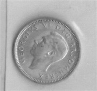 1945 silver Six pence coin