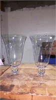 2 decorative glass vases 1 foot tall