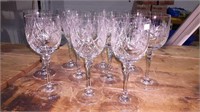10 pinwheel Crystal wine glasses