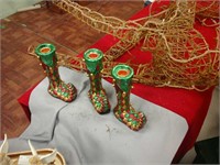 Elf shoes candle holders x3