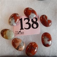 7 PIECES CABOCHONS POLISHED RED