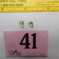 2 TEARDROP PERIDOT GEMSTONES