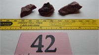 3 NATURAL RUBY STONES 30 GRAMS