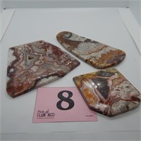 POLISHED FREEFORM LACE AGATE SLICES 2"-3"