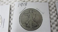 1918 AND 1918S WALKING LIBERTY HALF DOLLAR