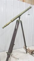 BRASS TELESCOPE AND STAND