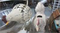 METAL AND CERAMIC CHICKENS