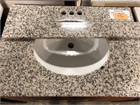 31” Granite Vanity top w/backsplash & sink