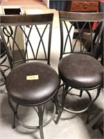 Coaster Leather and Metal Stools