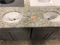 61” St. Cecelia Granite Vanity top with sinks