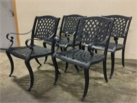 4 All Metal Black Outdoor Patio Chairs