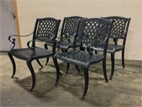 4 All Metal Black Outdoor Patio Chairs