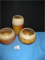 3 POTTERY LOOKING VASES FROM ASHLAND